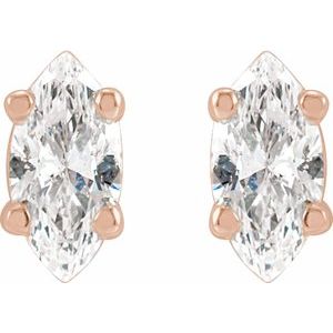 14K Rose 1/8 CTW Natural Diamond Earrings