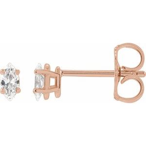 14K Rose 1/8 CTW Natural Diamond Earrings
