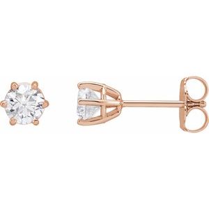14K Rose 3/4 CTW Natural Diamond Stud Earrings