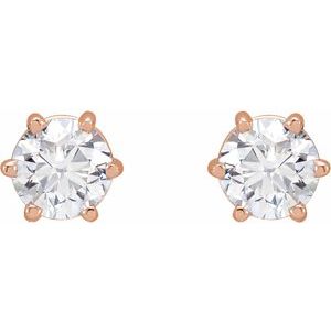 14K Rose 3/4 CTW Natural Diamond Stud Earrings
