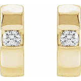 14K Yellow 1/4 CTW Natural Diamond 12 mm Hinged Huggie Hoop Earrings