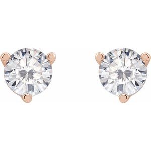 14K Rose 4.5 mm Round Stuller Lab-Grown Moissanite™ Earrings