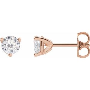 14K Rose 4.5 mm Round Stuller Lab-Grown Moissanite™ Earrings