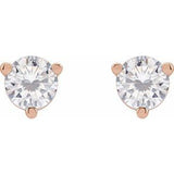 14K Rose 4 mm Round Stuller Lab-Grown Moissanite™ Earrings