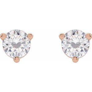 14K Rose 4 mm Round Stuller Lab-Grown Moissanite™ Earrings
