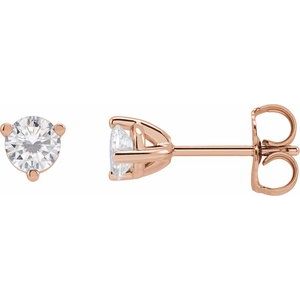 14K Rose 4 mm Round Stuller Lab-Grown Moissanite™ Earrings