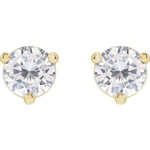 14K Yellow 5 mm Round Stuller Lab-Grown Moissanite™ Earrings