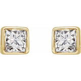 14K Yellow .05 CTW Natural Diamond Bezel-Set Earrings