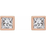 14K Rose .07 CTW Natural Diamond Bezel-Set Earrings