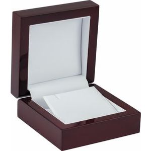 Cherrywood Flap Earring/Pendant Box with Reversible Insert