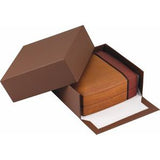 Brown Wood Flap Earring/Pendant Box with Reversible Insert