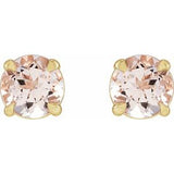 14K Yellow Pink Morganite Earrings
