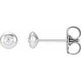 Platinum .06 CTW Natural Diamond Domed Bezel-Set Earrings