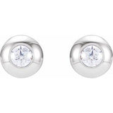 Platinum .06 CTW Natural Diamond Domed Bezel-Set Earrings