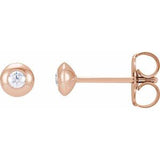14K Rose .06 CTW Natural Diamond Domed Bezel-Set Earrings