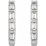 Sterling Silver 1/10 CTW Natural Diamond Huggie Earrings