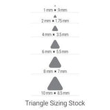 Platinum Ruthenium 1x.90 mm Triangle Sizing Stock