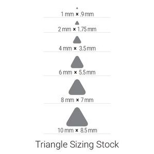 Platinum Ruthenium 1x.90 mm Triangle Sizing Stock