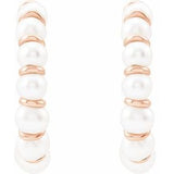 14K Rose Cultured White Freshwater Pearl 14.9 mm Hoop Earrings