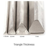 Platinum Ruthenium 1x.90 mm Triangle Sizing Stock