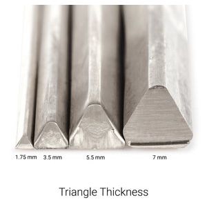 Platinum Ruthenium 1x.90 mm Triangle Sizing Stock