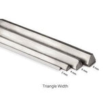 Platinum Ruthenium 1x.90 mm Triangle Sizing Stock