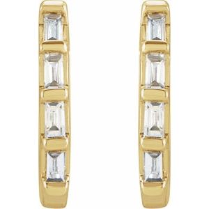 14K Yellow 1/10 CTW Natural Diamond Huggie Earrings