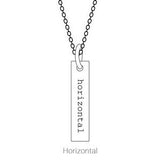 14K Rose Natural Mozambique Garnet Family Engravable Bar Pendant