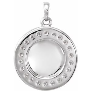 Platinum 1/5 CTW Natural Diamond Engravable 16-18" Necklace
