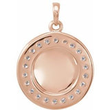 14K Rose 1/5 CTW Natural Diamond Engravable 16-18" Necklace