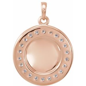 14K Rose 1/5 CTW Natural Diamond Engravable 16-18" Necklace