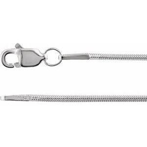 Sterling Silver 1 mm Snake 18" Chain