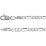 Sterling Silver 3.5 mm Figaro 24" Chain