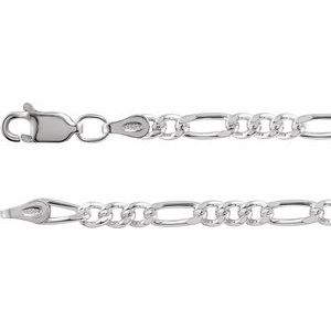 Sterling Silver 3.5 mm Figaro 24" Chain