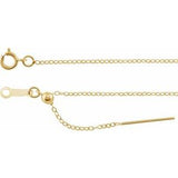 14K Yellow 1.1 mm Adjustable Threader Cable Cable 6-8" Chain