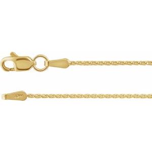 14K Yellow 1.05 mm Diamond-Cut Wheat 24" Chain