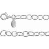 Sterling Silver 4.5 mm Knurled Cable 16" Chain