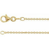 18K Yellow Gold-Plated Sterling Silver 1.4 mm Cable 16" Chain