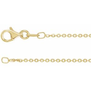 18K Yellow Gold-Plated Sterling Silver 1.4 mm Diamond-Cut Cable 16" Chain