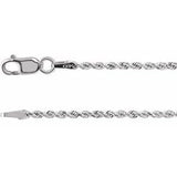Sterling Silver 1.6 mm Diamond-Cut Rope 18" Chain