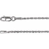 Sterling Silver 1.6 mm Diamond-Cut Rope 24" Chain