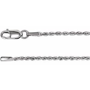 Sterling Silver 1.6 mm Diamond-Cut Rope 24" Chain