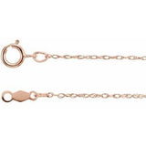 10K Rose .85 mm Rope 18" Chain