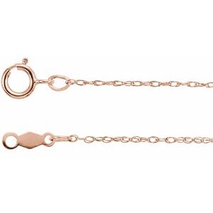 10K Rose .85 mm Rope 16" Chain