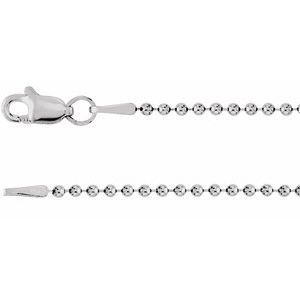 Sterling Silver 1.5 mm Hollow Bead 24" Chain