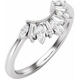 14K White 1/5 CTW Natural Diamond Contour Band