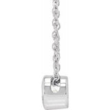 14K White 1/4 CT Lab-Grown Diamond Solitaire 16-18" Necklace