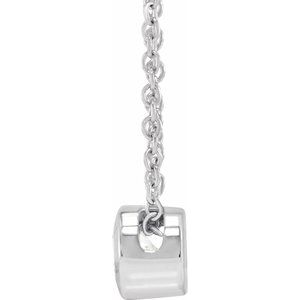 14K White 1/4 CT Lab-Grown Diamond Solitaire 16-18" Necklace