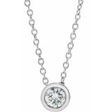 14K White 1/4 CT Lab-Grown Diamond Solitaire 16-18" Necklace