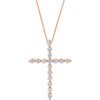 14K Rose 1/5 CTW Diamond Cross 18" Necklace - Siddiqui Jewelers